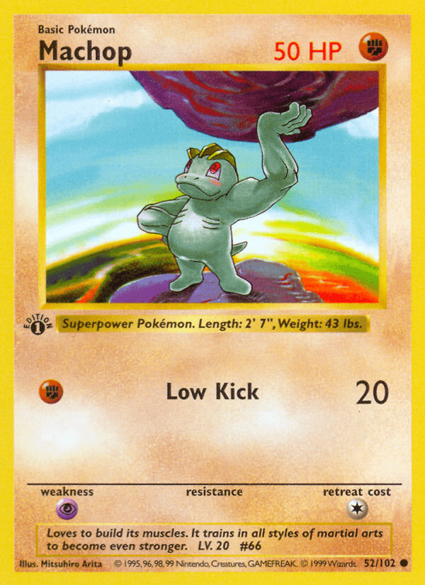 Machop (52/102) (Shadowless) [Base Set 1st Edition] (Online Only)