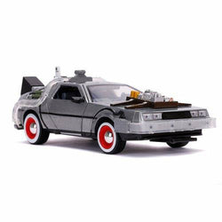 Back to the Future Part III die-cast (white-wall version) 1:24 scale "Hollywood Rides" light-up DeLorean Time Machine (ONLINE ORDER ONLY)