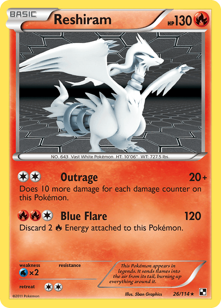 Reshiram (26/114) [Black & White: Base Set] (Online Only)