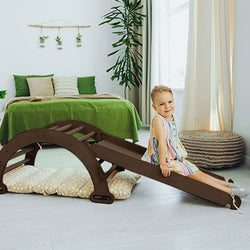 3in1 Montessori Climbing Set: Climbing Arch + Slide Board + Cushion – Chocolate (ONLINE ORDER ONLY)