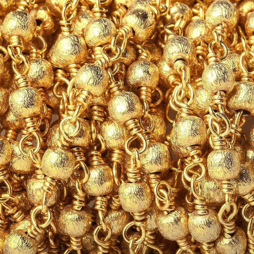 3mm 22kt Gold plated Brushed Round Gold plated Chain by the foot (ONLINE ORDER ONLY)