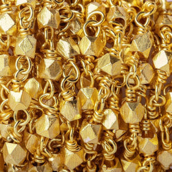 3mm 22kt Gold plated Faceted Nugget Gold plated Chain by the foot (ONLINE ORDER ONLY)