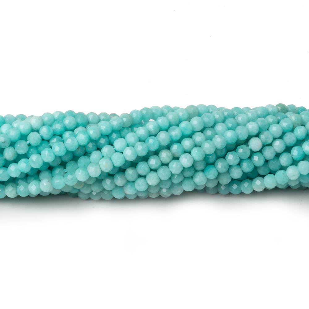 3mm Amazonite micro-faceted rondelle beads 13 inch 129 pieces (ONLINE ORDER ONLY)