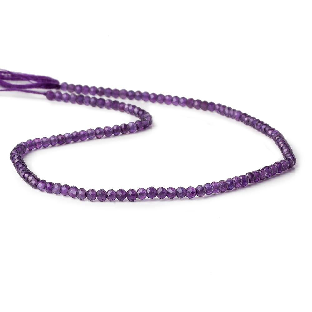 3mm Amethyst micro faceted rondelle beads 12.5 inch 108 pieces AAA (ONLINE ORDER ONLY)