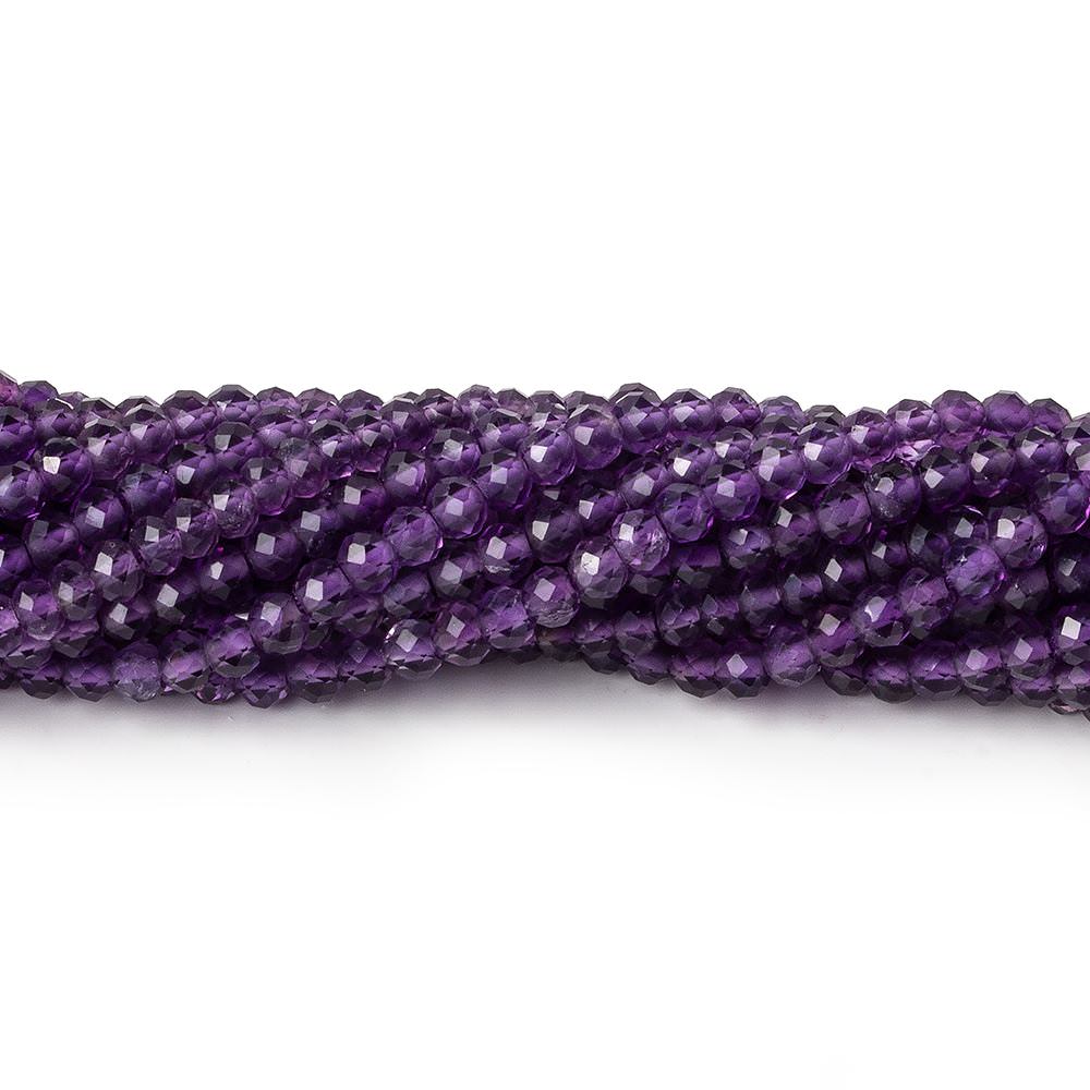 3mm Amethyst micro faceted rondelle beads 12.5 inch 108 pieces AAA (ONLINE ORDER ONLY)