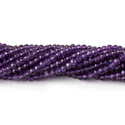 3mm Amethyst micro faceted rondelle beads 12.5 inch 108 pieces AAA (ONLINE ORDER ONLY)