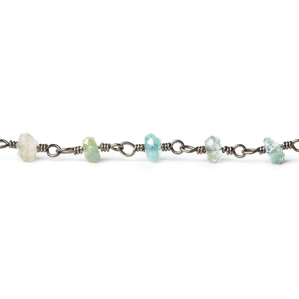 3mm Beryl Faceted Rondelle Black Gold plated Chain sold by the foot 40 pieces (ONLINE ORDER ONLY)