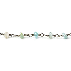3mm Beryl Faceted Rondelle Black Gold plated Chain sold by the foot 40 pieces (ONLINE ORDER ONLY)