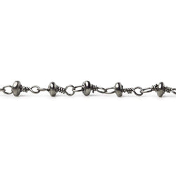 3mm Black Gold plated rondelle Black Gold plated Hand Wrapped Chain