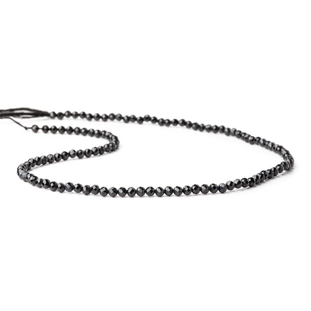 3mm Black Spinel micro faceted round beads 13 inch 110 beads (ONLINE ORDER ONLY)
