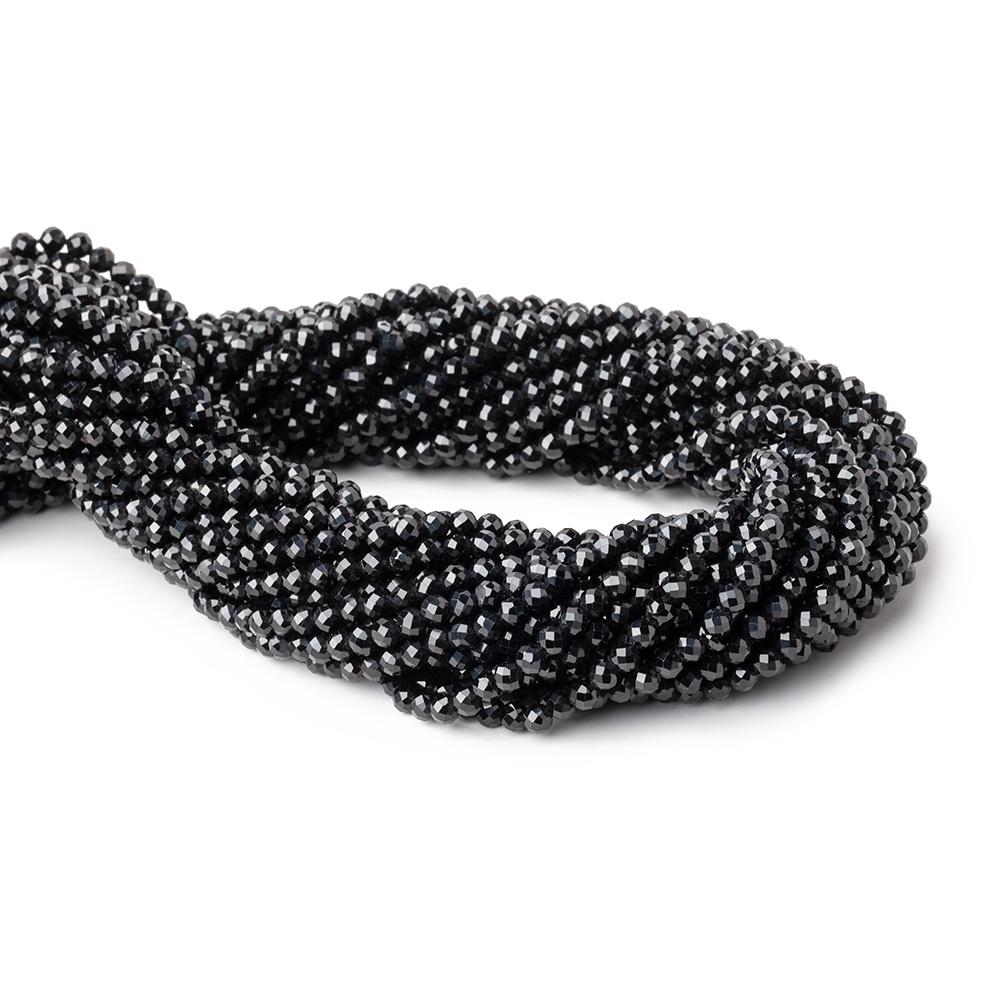 3mm Black Spinel micro faceted round beads 13 inch 110 beads (ONLINE ORDER ONLY)