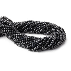 3mm Black Spinel micro faceted round beads 13 inch 110 beads (ONLINE ORDER ONLY)