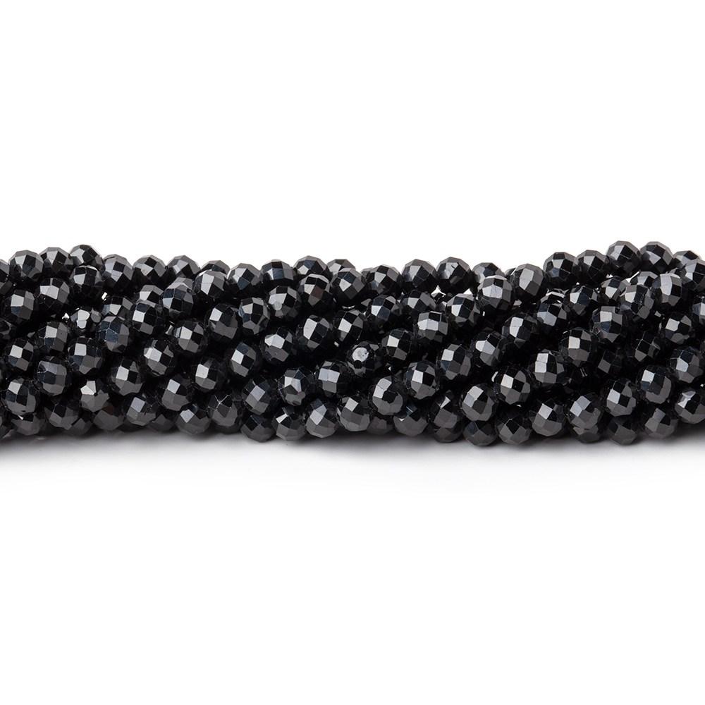 3mm Black Spinel micro faceted round beads 13 inch 110 beads (ONLINE ORDER ONLY)