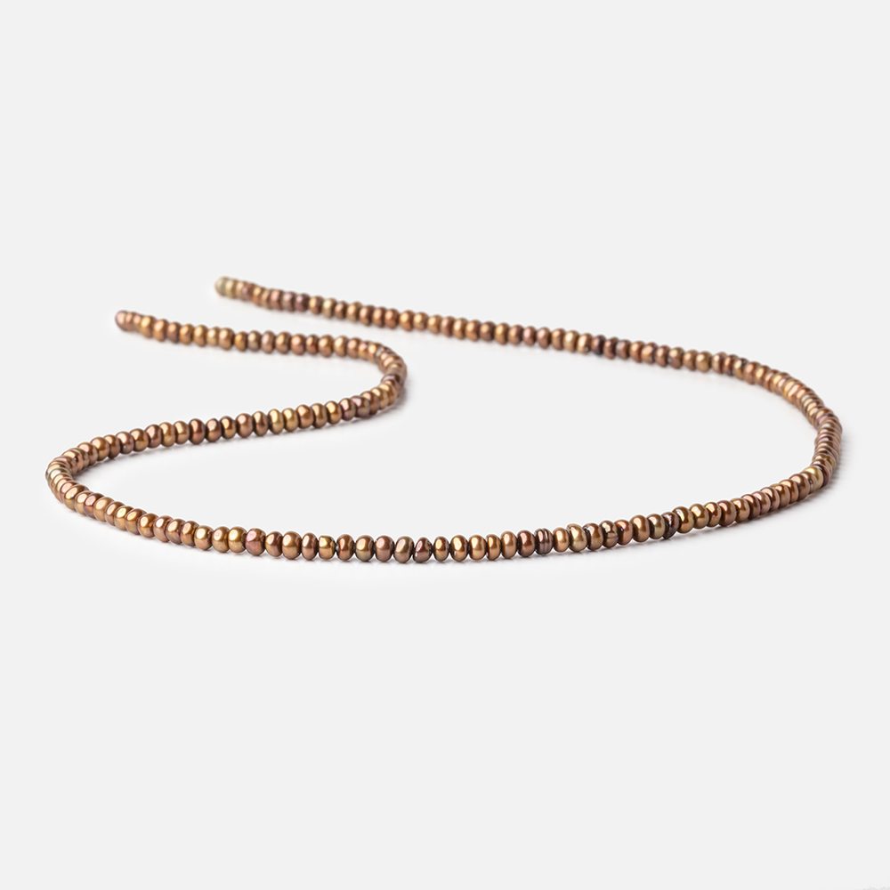 3mm Brass Center Drilled Button Pearls 15 inch 182 pieces (ONLINE ORDER ONLY)