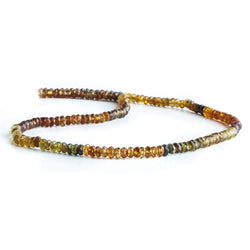 3mm Brown and Green Tourmaline Faceted Rondelle Beads 13 inch 175 pieces (ONLINE ORDER ONLY)