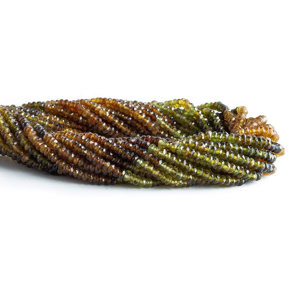 3mm Brown and Green Tourmaline Faceted Rondelle Beads 13 inch 175 pieces (ONLINE ORDER ONLY)