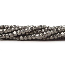 3mm Brushed Hand Cut Faceted Nugget Beads