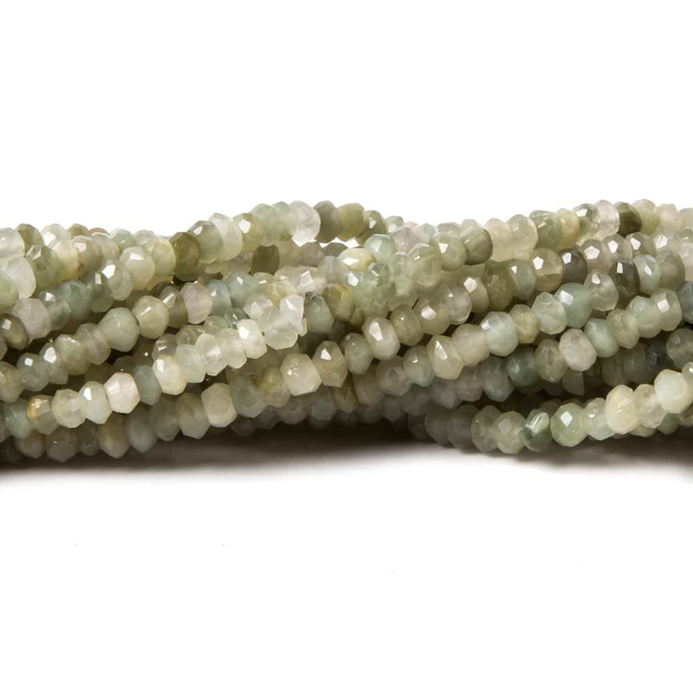 3mm Cat's Eye Green Quartz faceted rondelle 13 inch 175 beads (ONLINE ORDER ONLY)