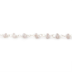 3mm Champagne Zircon faceted rondelle Sterling Silver Chain by the foot 47pcs (ONLINE ORDER ONLY)
