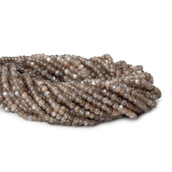 3mm Chocolate & Mink Grey moonstone microfaceted  beads 13 inch 120 pcs (ONLINE ORDER ONLY)