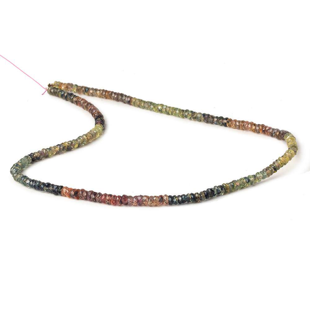 3mm Fancy Multi Color Sapphire Faceted Rondelle Beads 13.5 inch 200 pieces (ONLINE ORDER ONLY)