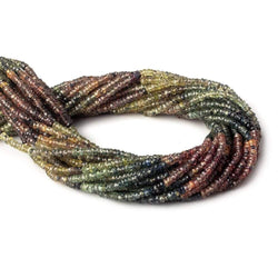 3mm Fancy Multi Color Sapphire Faceted Rondelle Beads 13.5 inch 200 pieces (ONLINE ORDER ONLY)