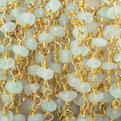 3mm Frosted Beryl rondelle Gold plated Chain sold by the foot 40 pieces (ONLINE ORDER ONLY)