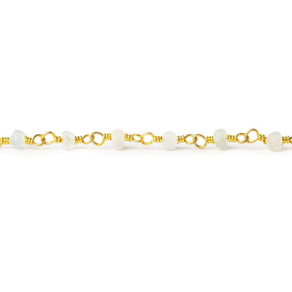 3mm Frosted Beryl rondelle Gold plated Chain sold by the foot 40 pieces (ONLINE ORDER ONLY)