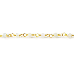 3mm Frosted Beryl rondelle Gold plated Chain sold by the foot 40 pieces (ONLINE ORDER ONLY)