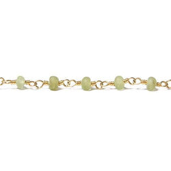 3mm Frosted Peridot rondelle Gold plated Chain by the foot 38 pieces (ONLINE ORDER ONLY)