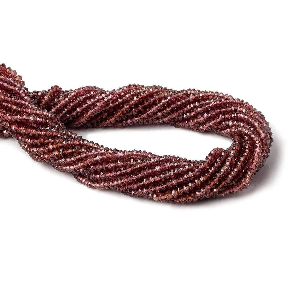 3mm Garnet faceted rondelle beads 14.5 inch 154 beads (ONLINE ORDER ONLY)