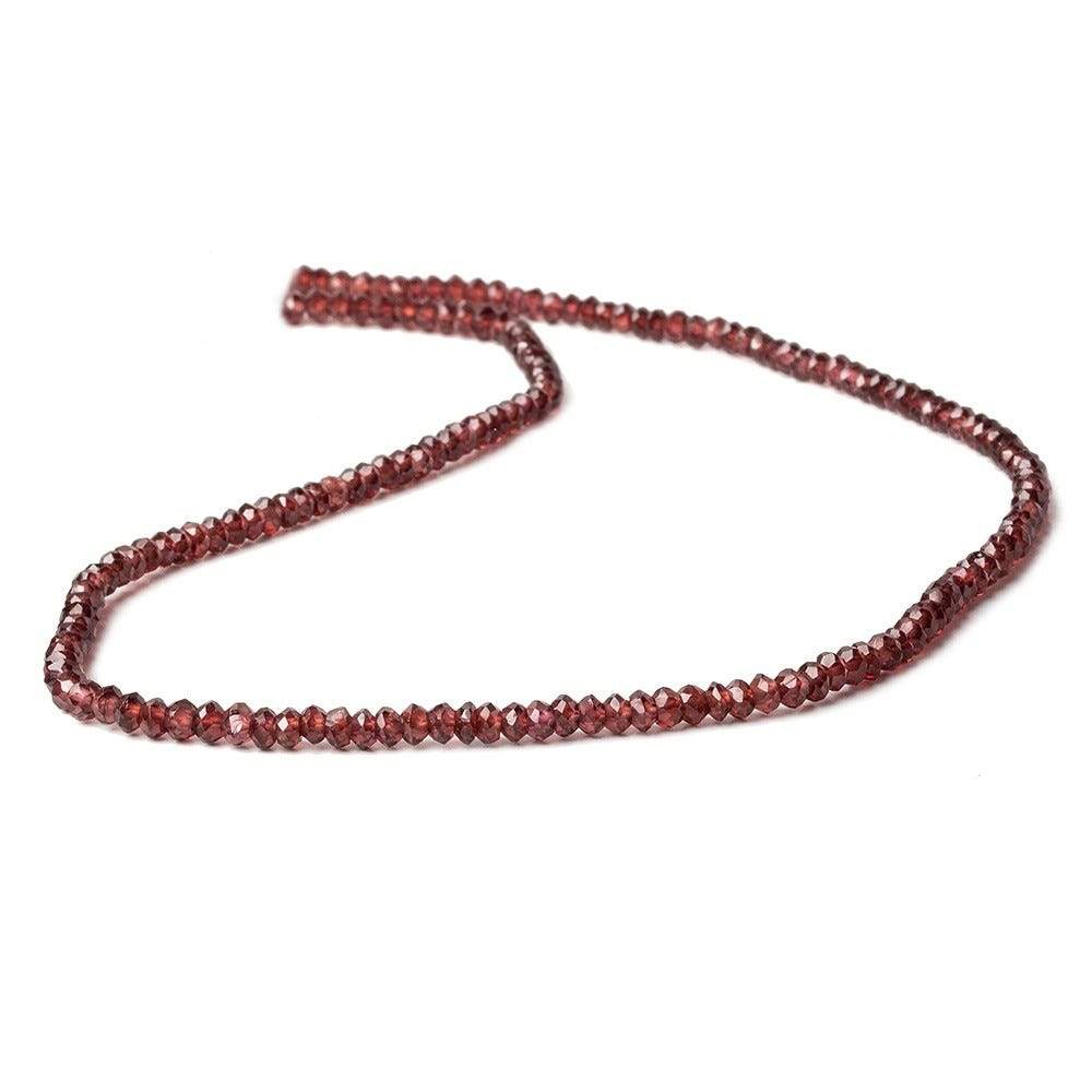 3mm Garnet faceted rondelle beads 14.5 inch 154 beads (ONLINE ORDER ONLY)