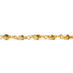 3mm Gold plated hand polished Faceted Nugget Chain by the foot 34 pcs (ONLINE ORDER ONLY)