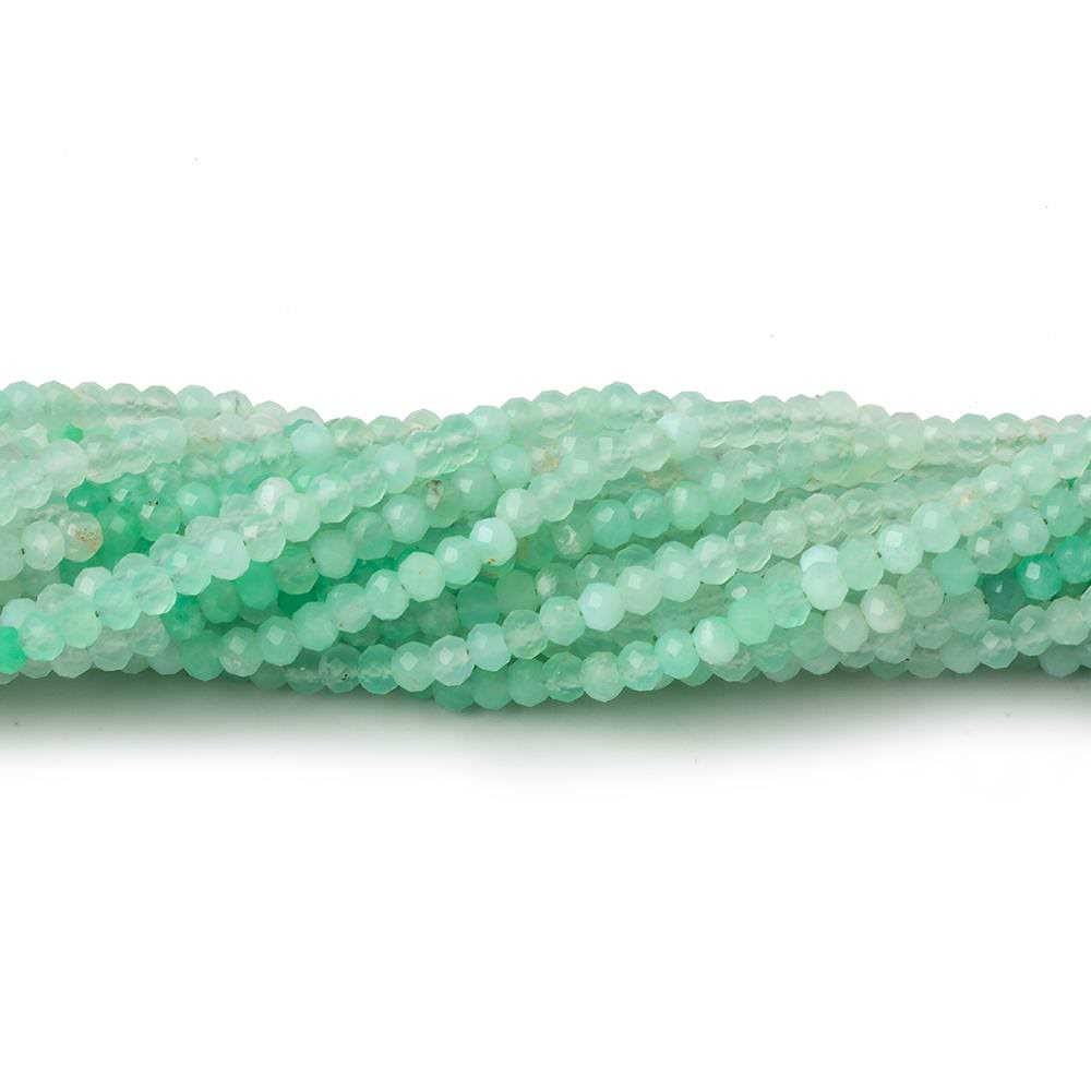 3mm Green Opal micro faceted rondelles 17 inch 190 beads AAA (ONLINE ORDER ONLY)