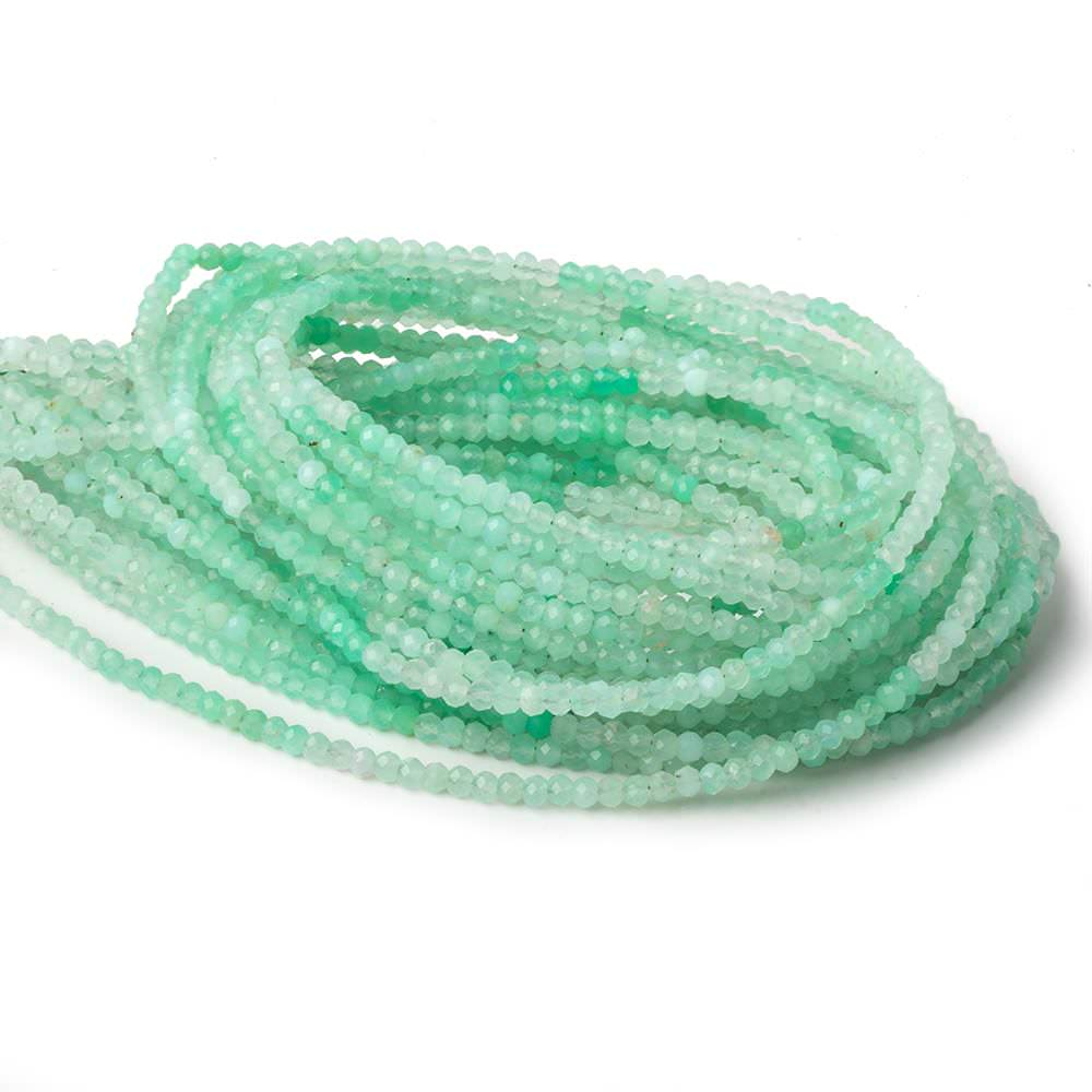 3mm Green Opal micro faceted rondelles 17 inch 190 beads AAA (ONLINE ORDER ONLY)