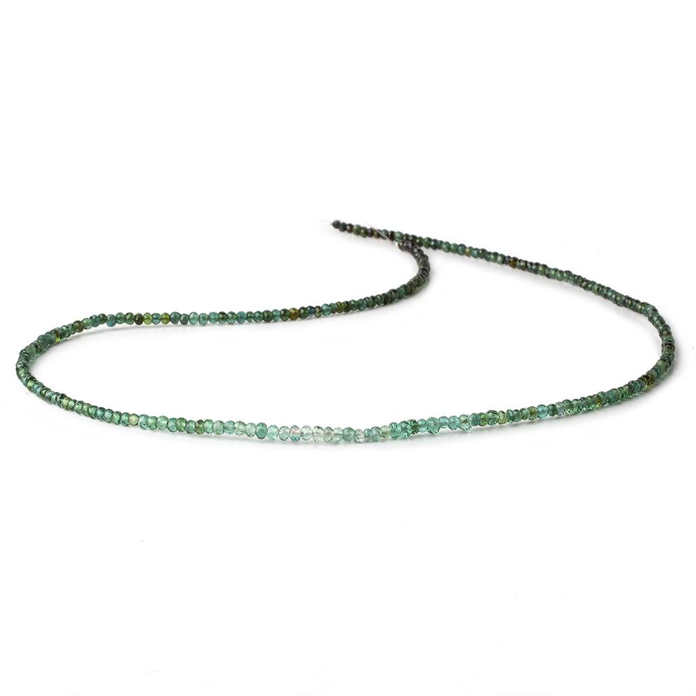 3mm Indicolite Blue & Chrome Green Tourmaline faceted rondelles 18 inch 235 pieces AA (ONLINE ORDER ONLY)
