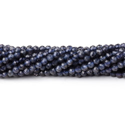 3mm Iolite Micro Faceted Round Beads 12.5 inch 110 pieces (ONLINE ORDER ONLY)