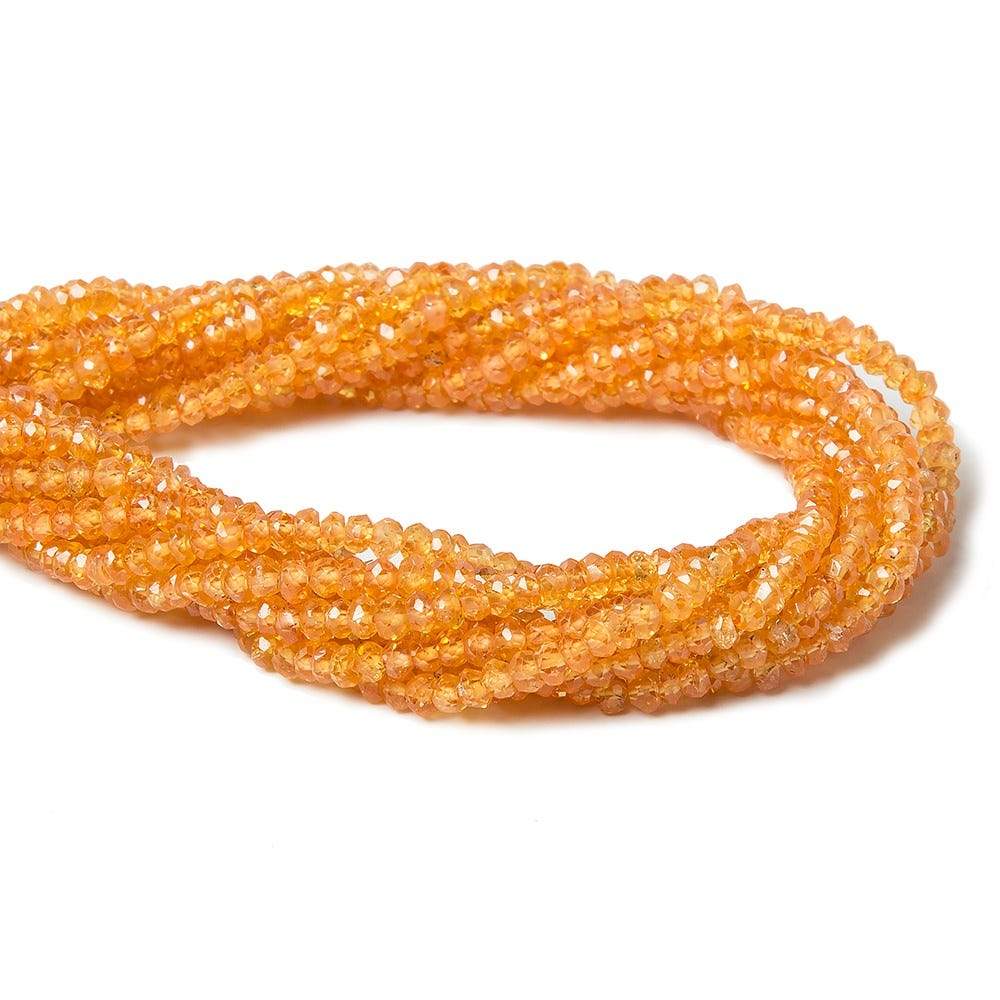 3mm Mandarin Garnet Faceted Rondelle Beads 14 inch 220 pieces (ONLINE ORDER ONLY)