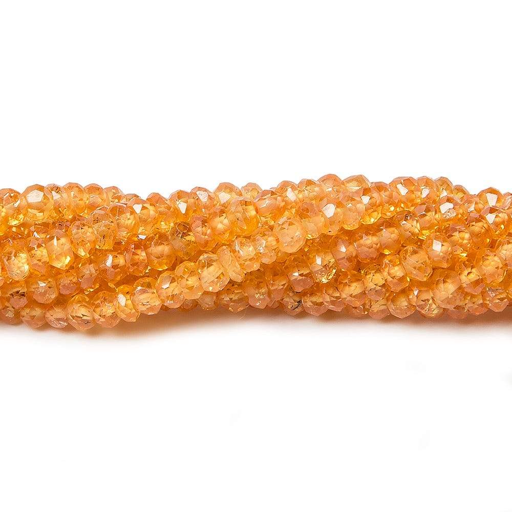 3mm Mandarin Garnet Faceted Rondelle Beads 14 inch 220 pieces (ONLINE ORDER ONLY)