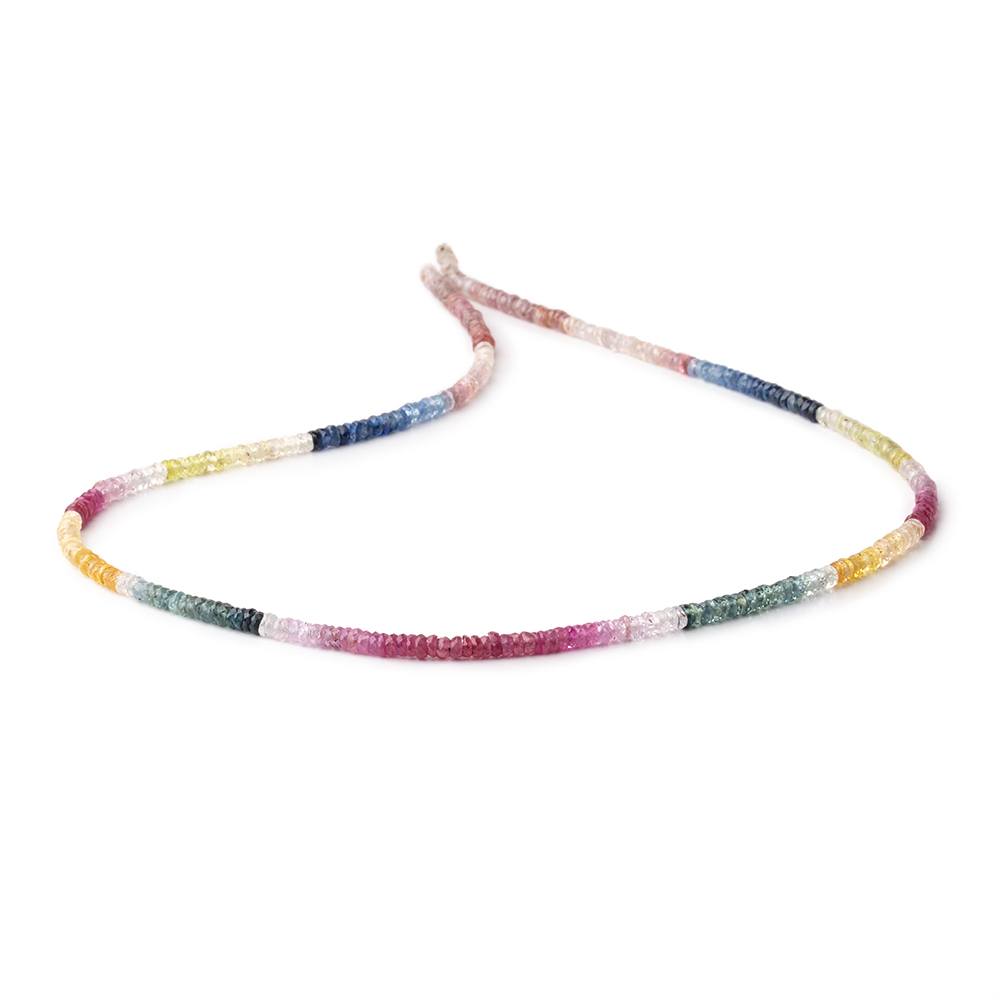 3mm Multi Color Sapphire & Ruby Faceted Heishi Beads 18 inch 245 pieces (ONLINE ORDER ONLY)