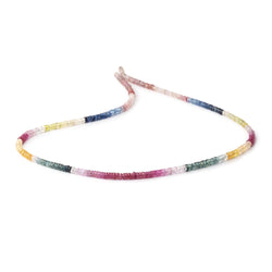 3mm Multi Color Sapphire & Ruby Faceted Heishi Beads 18 inch 245 pieces (ONLINE ORDER ONLY)