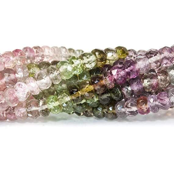 3mm Multi Color Tourmaline faceted rondelle Beads 14 inch 168 pieces (ONLINE ORDER ONLY)