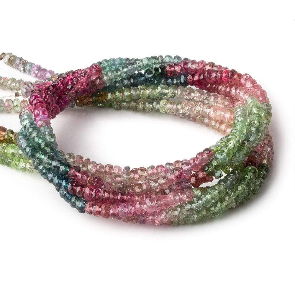 3mm Multi Color Tourmaline faceted rondelle Beads 14 inch 175 pieces (ONLINE ORDER ONLY)