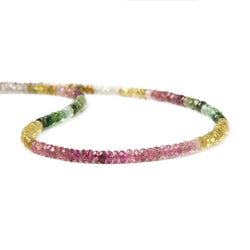 3mm Multi Color Tourmaline faceted rondelle beads 16 inch 216 pieces (ONLINE ORDER ONLY)