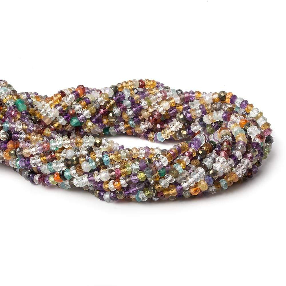 3mm Multi-gemstone Faceted Rondelle beads 14 inch 176 pieces (ONLINE ORDER ONLY)