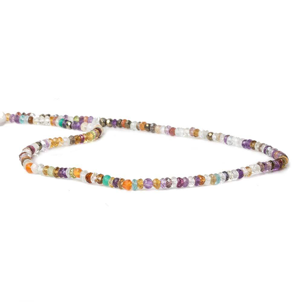 3mm Multi-gemstone Faceted Rondelle beads 14 inch 176 pieces (ONLINE ORDER ONLY)