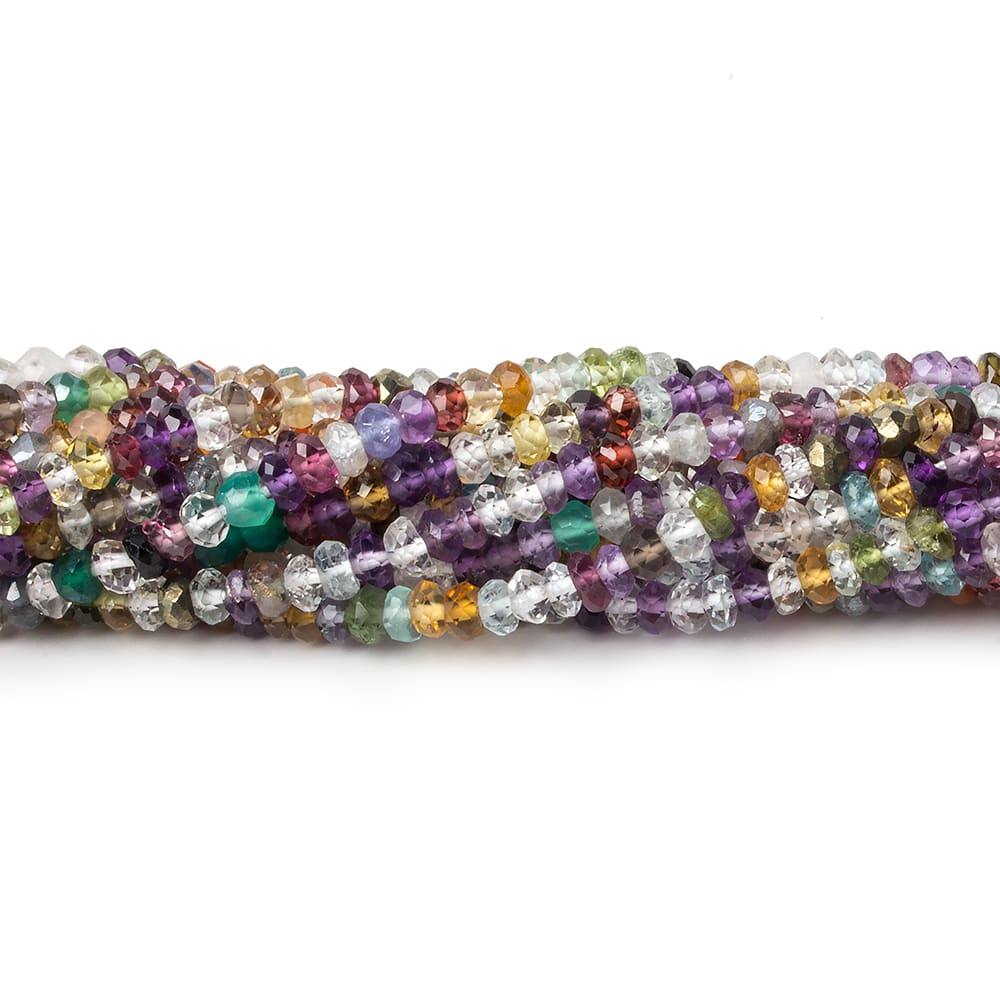 3mm Multi-gemstone Faceted Rondelle beads 14 inch 176 pieces (ONLINE ORDER ONLY)
