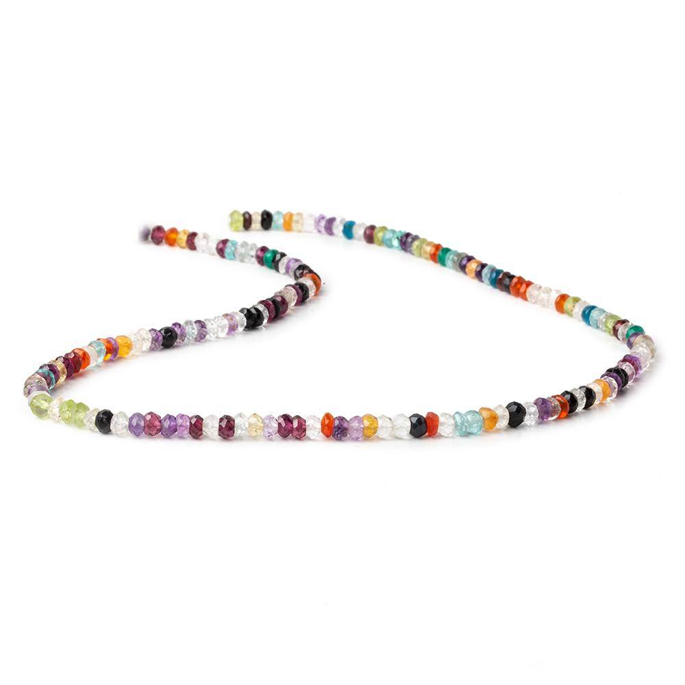 3mm Multi-gemstone Faceted Rondelle Beads 15 inch 170 pieces (ONLINE ORDER ONLY)