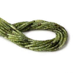 3mm Multi Green Tourmaline Faceted Rondelle Beads 14 inch 175 beads (ONLINE ORDER ONLY)