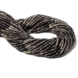 3mm Multi Grey Sapphire Micro Faceted rondelle beads 13 inch 160 pieces (ONLINE ORDER ONLY)